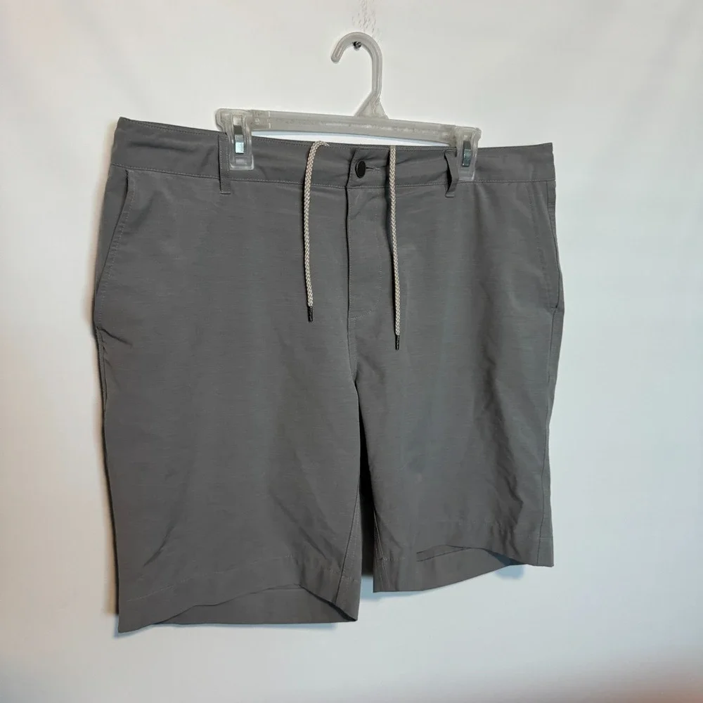 Faherty Shorts Mens 38 Gray All Day Lightweight Stretch Performance Drawstring